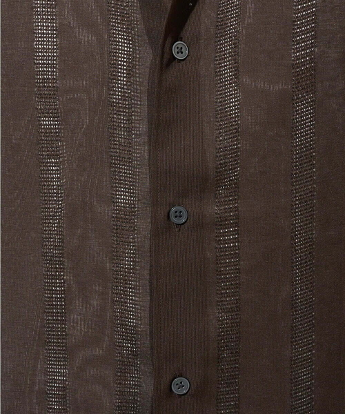 a.v.v(アーヴェヴェ)の「【イージーケア/速乾】カラミストライプワイドシルエットシャツ【洗濯機で洗える】(シャツ/ブラウス・メンズ・チャコールグレー/ブラウン・48/46/50)」の7枚目の写真