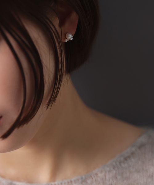 Lilas（リラ）の「6mmパール*ホワイトトパーズピアス K10（両耳）（ピアス（両耳用）・レディース・ゴールド・FREE）」の9枚目の写真