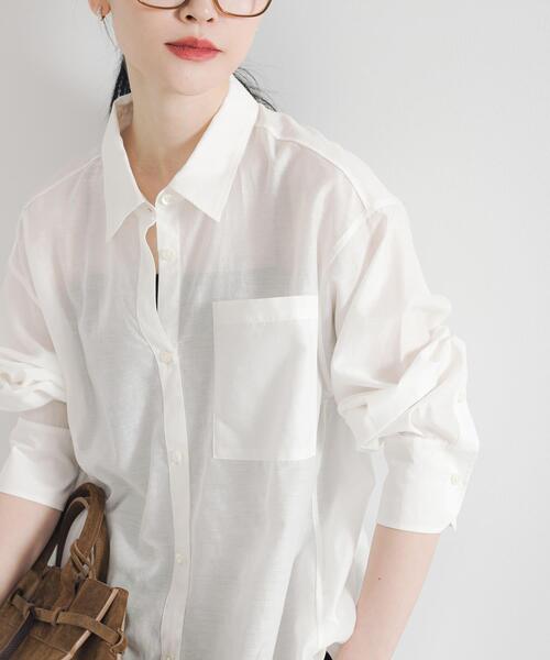 セール】シルクコットンロングシャツ（シャツ/ブラウス）｜URBAN