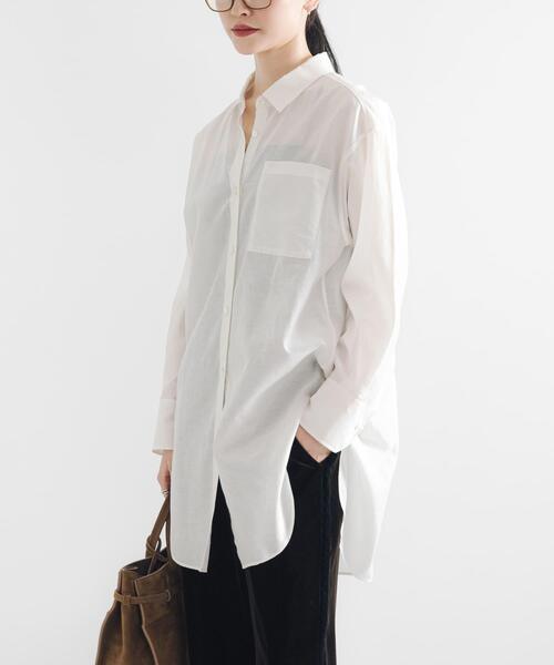 セール】シルクコットンロングシャツ（シャツ/ブラウス）｜URBAN