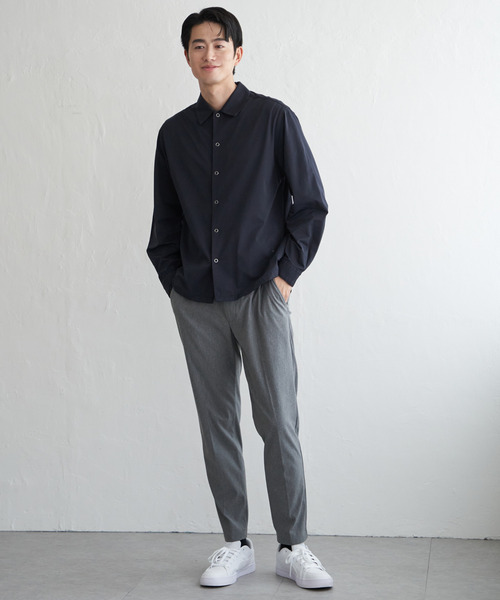 ikka(イッカ)の「GOKU楽AIRシャウター(シャツ/ブラウス・メンズ・ネイビー/スモークグレー・M/L/XL/S)」の3枚目の写真
