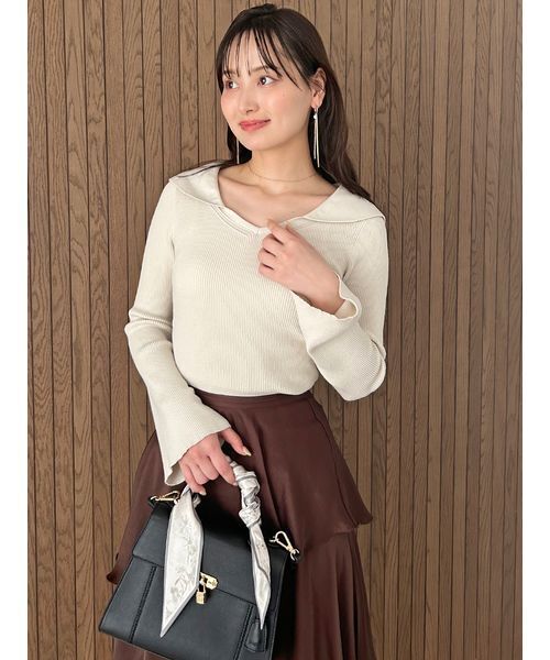 完売色♥️新作新品✨SNIDEL オフショル衿ニットプルオーバー オフショル衿ニットプルオーバー（ニット）｜SNIDEL（スナイデル