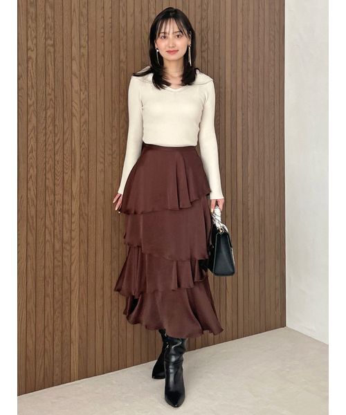 ※ネット完売品【snidel】オフショル衿ニットプルオーバー SNIDEL ニット セーター オフショル衿ニットプルオーバー レディース