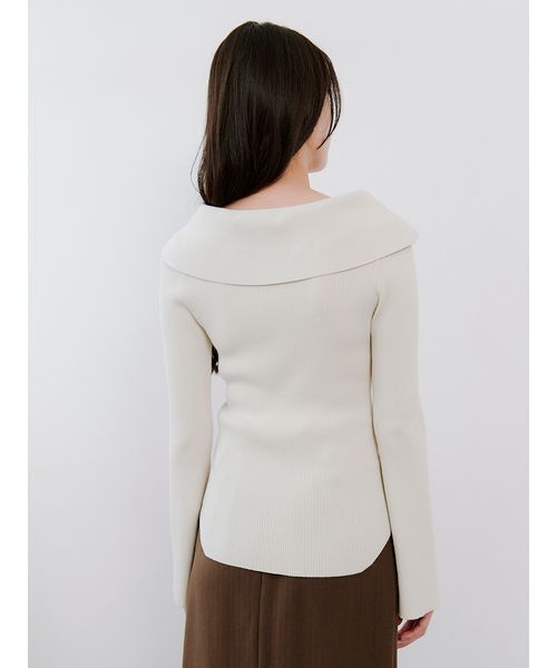 SNIDEL（スナイデル）の「オフショル衿ニットプルオーバー（ニット/セーター・レディース・ブラック/アイボリー/ミント・F）」の10枚目の写真