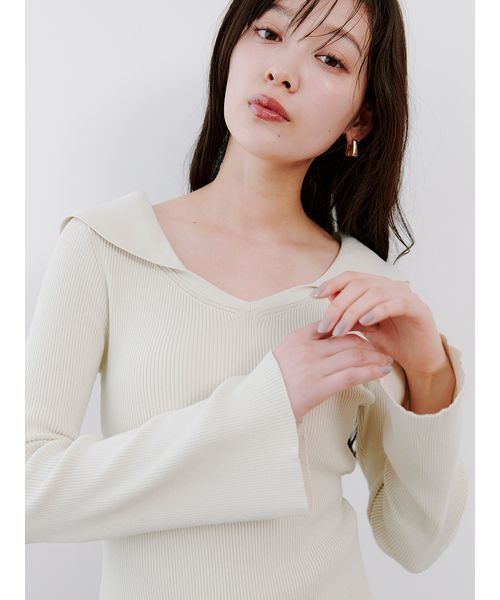 完売色♥️新作新品✨SNIDEL オフショル衿ニットプルオーバー オフショル衿ニットプルオーバー（ニット/セーター）｜SNIDEL