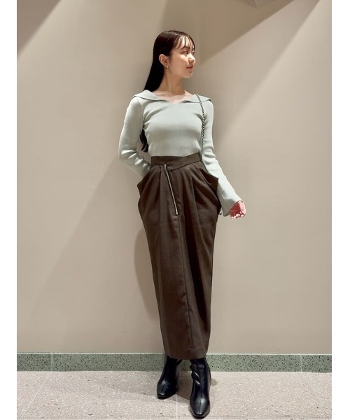 SNIDEL（スナイデル）の「オフショル衿ニットプルオーバー（ニット/セーター・レディース・ブラック/アイボリー/ミント・F）」の20枚目の写真