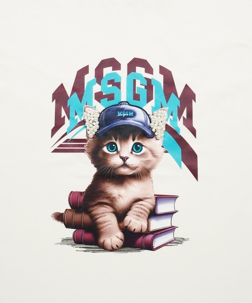 MSGM KIDS(エムエスジーエムキッズ)の「MSGM KIDS CAT グラフィック Tシャツ(Tシャツ/カットソー・キッズ・ブラック/クリーム・8/12/14)」の4枚目の写真
