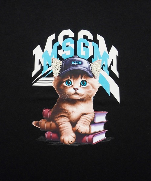 MSGM KIDS(エムエスジーエムキッズ)の「MSGM KIDS CAT グラフィック Tシャツ(Tシャツ/カットソー・キッズ・ブラック/クリーム・8/12/14)」の6枚目の写真