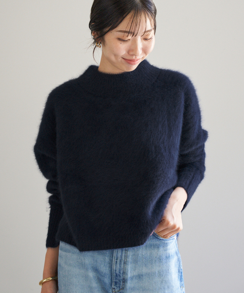 【新品】FLUFFYプルオーバー　ネイビー セール】FLUFFYプルオーバー（ニット/セーター）｜IENA（イエナ）の