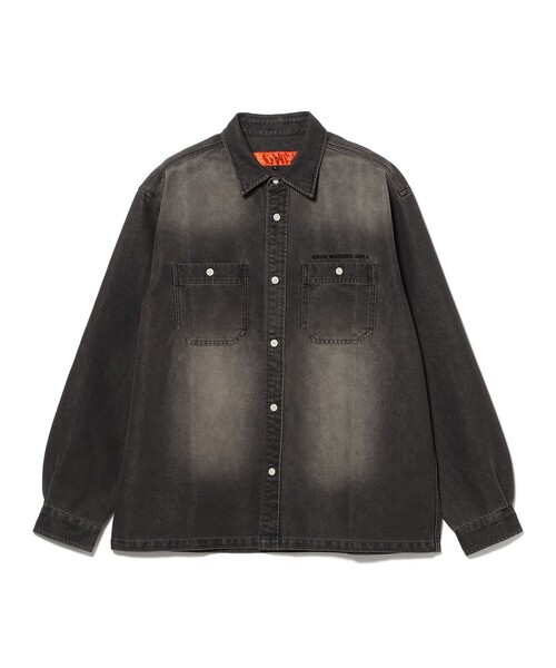 BEAMS HEART(ビームスハート)の「GMS フェード デニム カバーオールシャツ【ユニセックス】(シャツ/ブラウス・メンズ・ブラウン/ブラック・LARGE/MEDIUM/SMALL)」の9枚目の写真