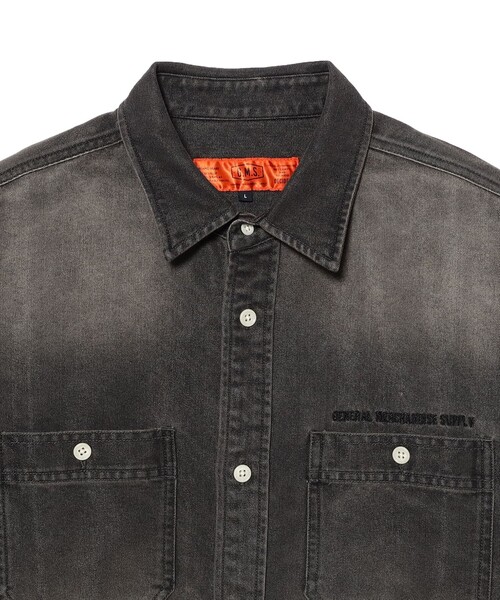 BEAMS HEART(ビームスハート)の「GMS フェード デニム カバーオールシャツ【ユニセックス】(シャツ/ブラウス・メンズ・ブラウン/ブラック・LARGE/MEDIUM/SMALL)」の3枚目の写真