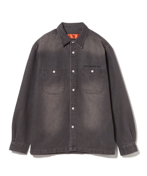 BEAMS HEART(ビームスハート)の「GMS フェード デニム カバーオールシャツ【ユニセックス】(シャツ/ブラウス・メンズ・ブラウン/ブラック・LARGE/MEDIUM/SMALL)」の8枚目の写真