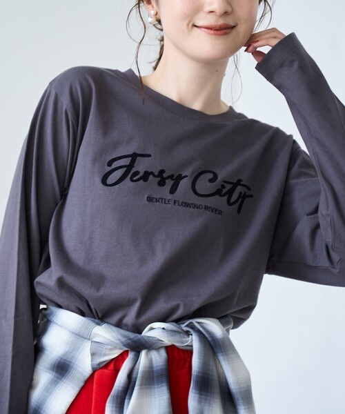 coen（コーエン）の「ロゴアソート長袖Tシャツ（Tシャツ/カットソー・レディース・オフホワイト/その他1/ベージュ/ダークグレー・L/M）」の3枚目の写真