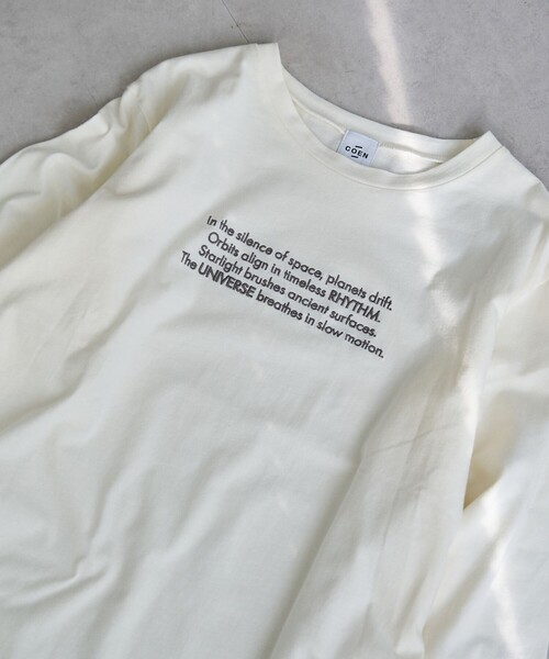 coen（コーエン）の「ロゴアソート長袖Tシャツ（Tシャツ/カットソー・レディース・オフホワイト/その他1/ベージュ/ダークグレー・L/M）」の9枚目の写真