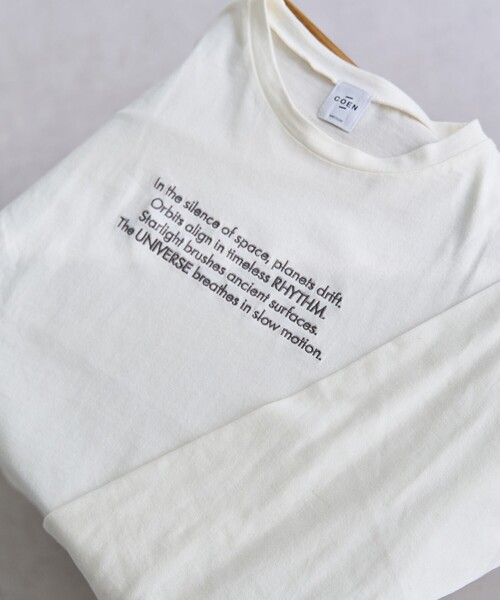 coen（コーエン）の「ロゴアソート長袖Tシャツ（Tシャツ/カットソー・レディース・オフホワイト/その他1/ベージュ/ダークグレー・L/M）」の5枚目の写真