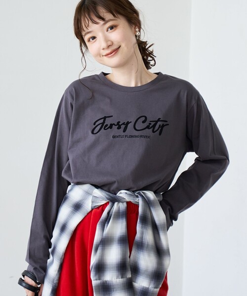 coen（コーエン）の「ロゴアソート長袖Tシャツ（Tシャツ/カットソー・レディース・オフホワイト/その他1/ベージュ/ダークグレー・L/M）」の8枚目の写真