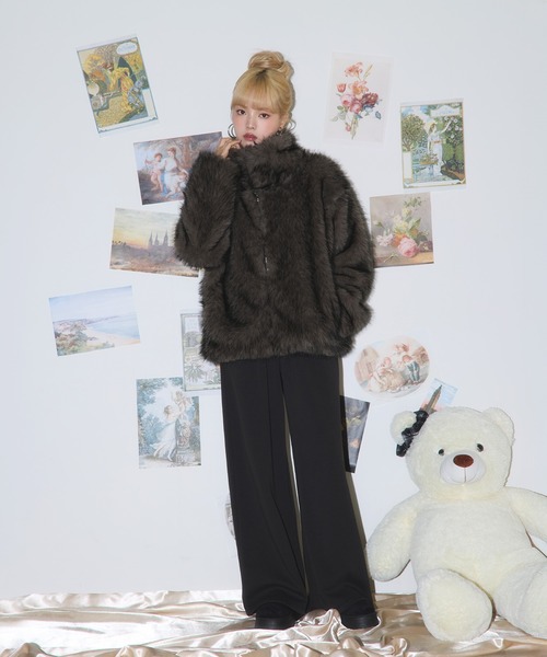 ミックスカラーフェイクファーブルゾン（ブルゾン）｜MSGirl（エムエス