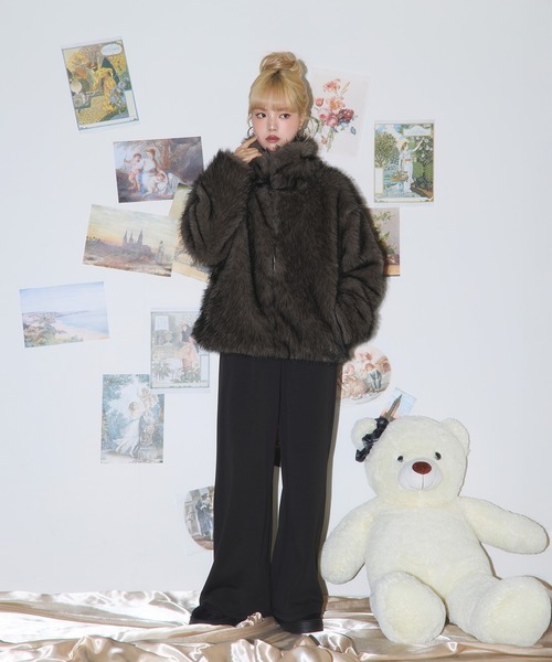 ミックスカラーフェイクファーブルゾン（ブルゾン）｜MSGirl（エムエス