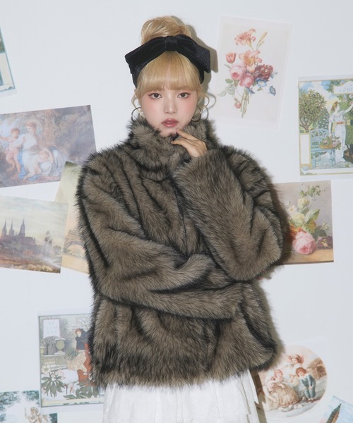 MSGirl ミックスカラーフェイクファーブルゾン ミックスカラーフェイクファーブルゾン（ブルゾン）｜MSGirl（エムエス