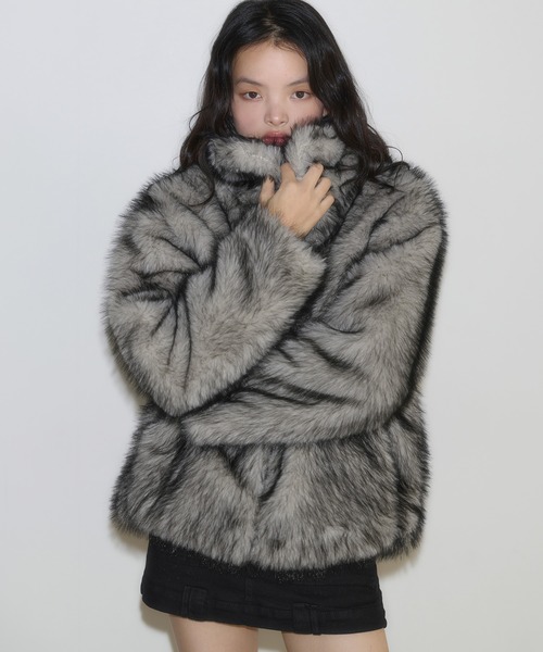 ミックスカラーフェイクファーブルゾン（ブルゾン）｜MSGirl（エムエス