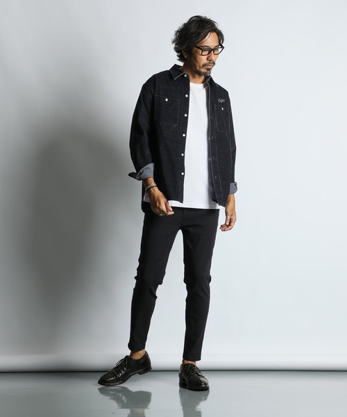 The DUFFER of ST.GEORGE（ザダファーオブセントジョージ）の「SULFUR DYE CORDUROY SHIRT：硫化染め ストレッチ コーデュロイシャツ（シャツ/ブラウス・メンズ・ネイビー/ブラウン/ブルーグリーン/ブラック・X-LARGE/LARGE/MEDIUM/SMALL）」の20枚目の写真