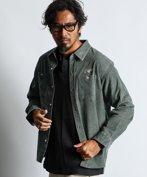 SULFUR DYE CORDUROY SHIRT：硫化染め ストレッチ コーデュロイシャツ
