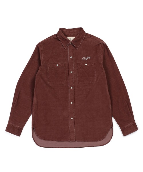 The DUFFER of ST.GEORGE（ザダファーオブセントジョージ）の「SULFUR DYE CORDUROY SHIRT：硫化染め ストレッチ コーデュロイシャツ（シャツ/ブラウス・メンズ・ネイビー/ブラウン/ブルーグリーン/ブラック・X-LARGE/LARGE/MEDIUM/SMALL）」の18枚目の写真