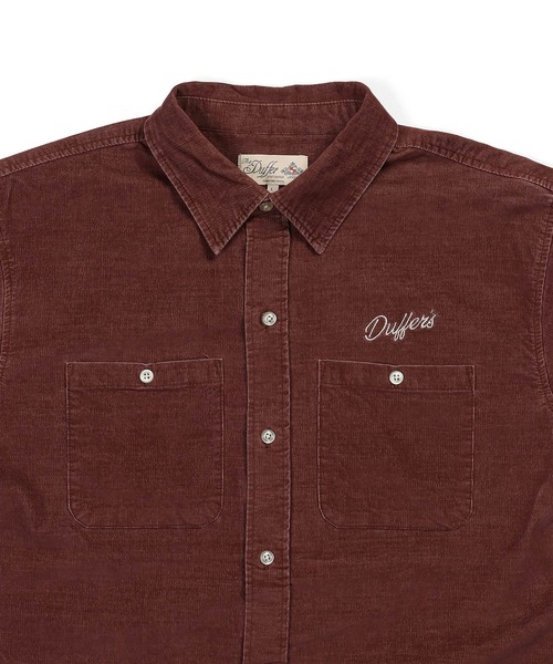 The DUFFER of ST.GEORGE（ザダファーオブセントジョージ）の「SULFUR DYE CORDUROY SHIRT：硫化染め ストレッチ コーデュロイシャツ（シャツ/ブラウス・メンズ・ネイビー/ブラウン/ブルーグリーン/ブラック・X-LARGE/LARGE/MEDIUM/SMALL）」の10枚目の写真