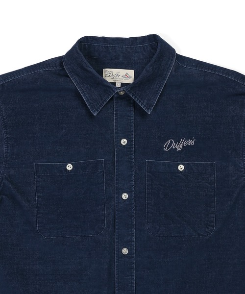 The DUFFER of ST.GEORGE（ザダファーオブセントジョージ）の「SULFUR DYE CORDUROY SHIRT：硫化染め ストレッチ コーデュロイシャツ（シャツ/ブラウス・メンズ・ネイビー/ブラウン/ブルーグリーン/ブラック・X-LARGE/LARGE/MEDIUM/SMALL）」の11枚目の写真