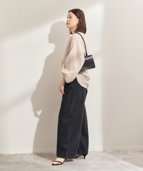 journal standard L'essage（ジャーナルスタンダードレサージュ）の「《SP》シルクレーヨンシアードルマンシャツ（シャツ/ブラウス・レディース・ブラック/ベージュ・FREE）」の5枚目の写真