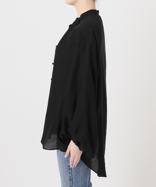 journal standard L'essage（ジャーナルスタンダードレサージュ）の「《SP》シルクレーヨンシアードルマンシャツ（シャツ/ブラウス・レディース・ブラック/ベージュ・FREE）」の6枚目の写真