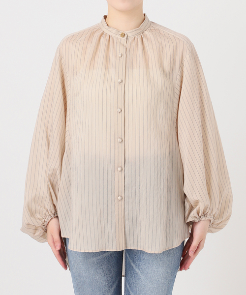 journal standard L'essage（ジャーナルスタンダードレサージュ）の「《SP》シルクレーヨンシアードルマンシャツ（シャツ/ブラウス・レディース・ブラック/ベージュ・FREE）」の16枚目の写真