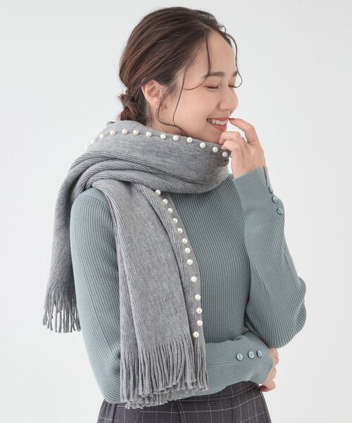 SHOO・LA・RUE（シューラルー）の「パール調ラインケープ（その他小物・レディース・ライトベージュ/ブラック/グレー・00）」の8枚目の写真