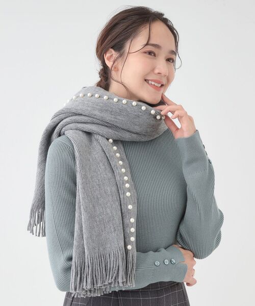 SHOO・LA・RUE（シューラルー）の「パール調ラインケープ（その他小物・レディース・ライトベージュ/ブラック/グレー・00）」の9枚目の写真