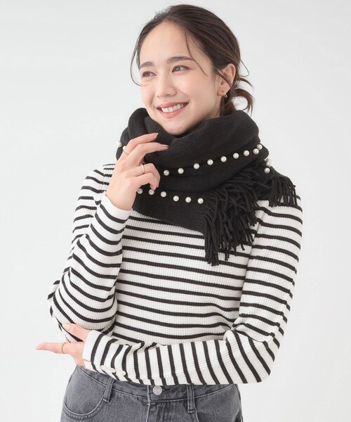 SHOO・LA・RUE（シューラルー）の「パール調ラインケープ（その他小物・レディース・ライトベージュ/ブラック/グレー・00）」の20枚目の写真