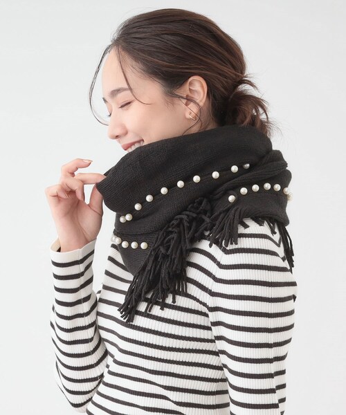 SHOO・LA・RUE（シューラルー）の「パール調ラインケープ（その他小物・レディース・ライトベージュ/ブラック/グレー・00）」の21枚目の写真