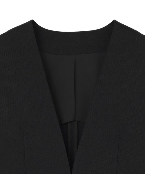 TOKYO SHIRTS（トウキョウシャツ）の「カラーレス ジャケット セットアップ可能（ノーカラージャケット・レディース・グレー/ブラック・M/L/LL）」の7枚目の写真