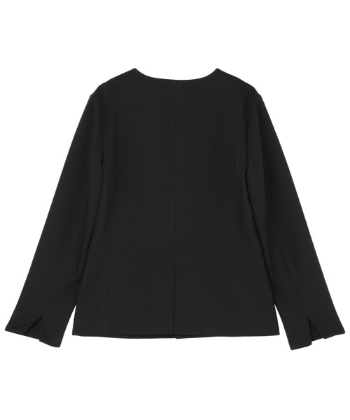 TOKYO SHIRTS（トウキョウシャツ）の「カラーレス ジャケット セットアップ可能（ノーカラージャケット・レディース・グレー/ブラック・M/L/LL）」の6枚目の写真