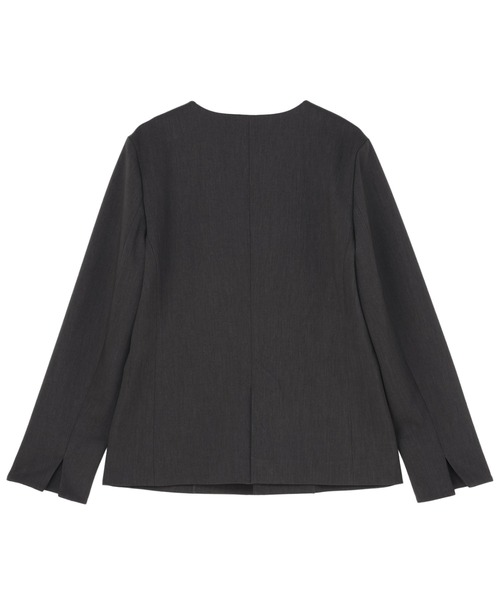 TOKYO SHIRTS（トウキョウシャツ）の「カラーレス ジャケット セットアップ可能（ノーカラージャケット・レディース・グレー/ブラック・M/L/LL）」の11枚目の写真