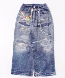 STYLISE(X^CCY)́yTALKING ABOUT THE ABSTRACTIONzFLEECE DENIM PRINT WIDE PANTS / u[ [2526AW-PT-005](X[cpc)