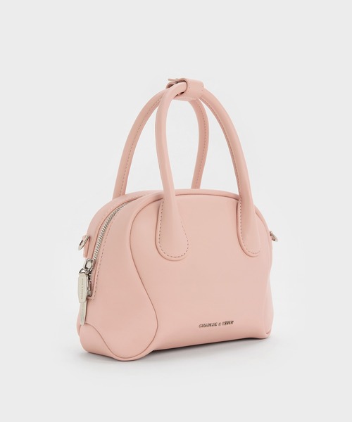CHARLES & KEITH(チャールズ & キース)の「Nelly ネリ ボウリングバッグ(トートバッグ・レディース・スミクロ/ライトピンク・S)」の7枚目の写真