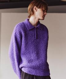 ニットポロシャツ」に該当するパープル/紫色系のファッション通販