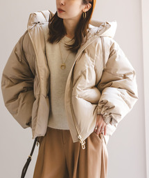 ⭐️お値下げ　NOBLE コットンツイルボリューミーコート　ブラウン グランジコットンポプリンステンカラーコート｜BIGI online store