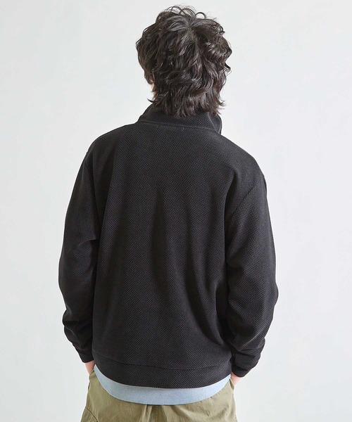 UNION STATION（ユニオンステーション）の「ハニカムモールハーフジップスタンドスウェット（スウェット・メンズ・ブラック/グレー・M/L）」の5枚目の写真