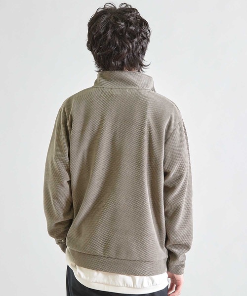 UNION STATION（ユニオンステーション）の「ハニカムモールハーフジップスタンドスウェット（スウェット・メンズ・ブラック/グレー・M/L）」の11枚目の写真