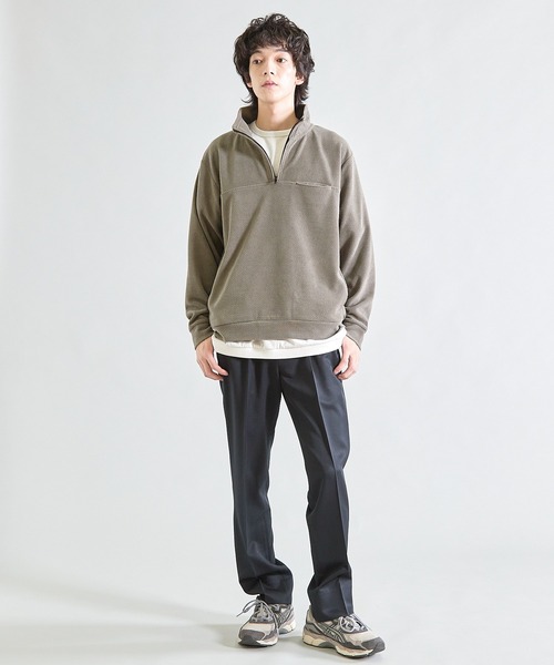 UNION STATION（ユニオンステーション）の「ハニカムモールハーフジップスタンドスウェット（スウェット・メンズ・ブラック/グレー・M/L）」の14枚目の写真