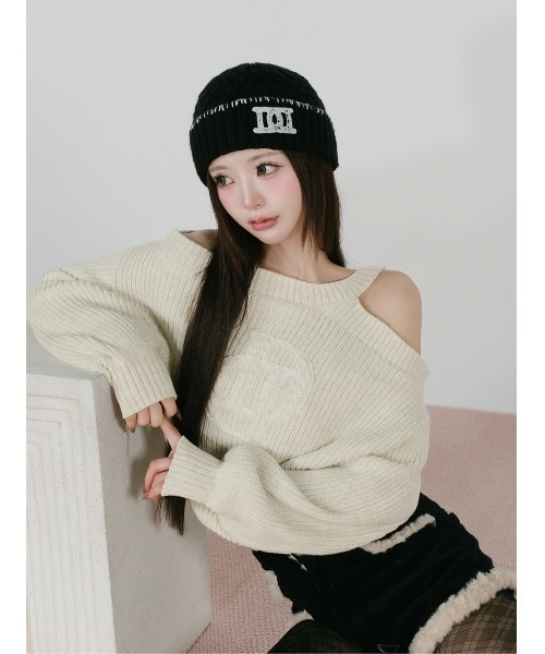 darichケーブルロゴアシメニットトップス　IVO ケーブルロゴアシメニットトップス（ニット/セーター）｜Darich