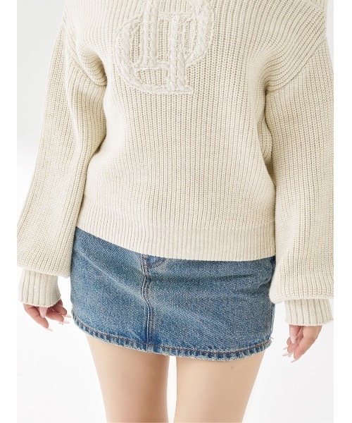 ケーブルロゴアシメニットトップス（ニット/セーター）｜Darich