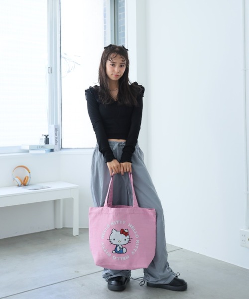 sanrio(サンリオ)の「サンリオキャラクターズ ジャガードトート(トートバッグ・レディース・パープル/ピンク/ライトピンク・FREE)」の5枚目の写真
