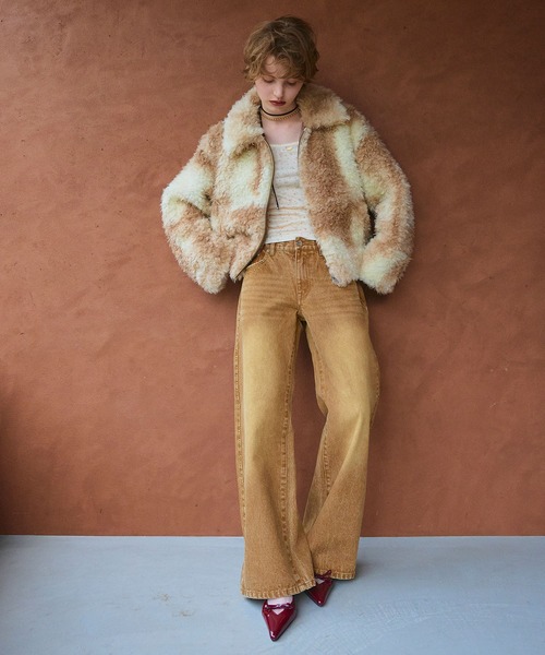 ELLEgirl（エルガール）の「スタッズデニムワイドパンツ【ELLEgirl/エルガール】（デニムパンツ・レディース・ブラウン/サックスブルー・S/M/L）」の19枚目の写真